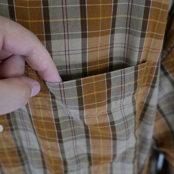 Jos A Bank XL Brown‎ Plaid Flannel Button Down Long Sleeve - Picture 4 of 11